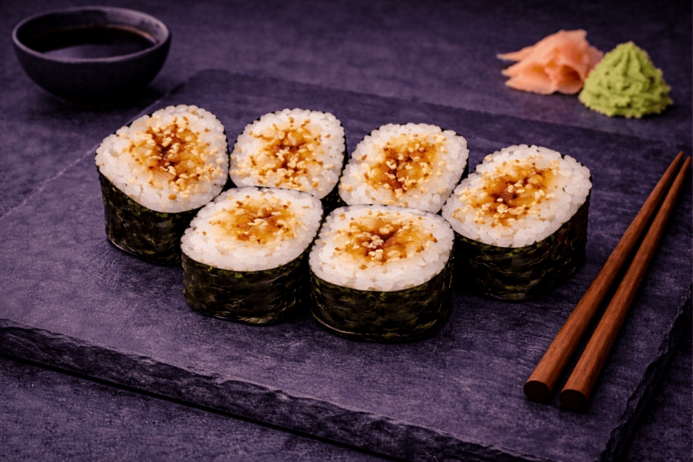 Mini rull med søt torsk
6 biter 